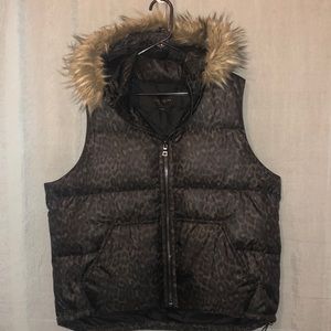 Coach animal print puffer vest
